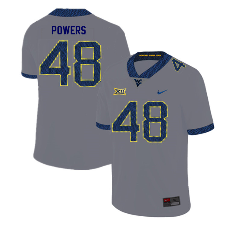 Men #48 Mike Powers West Virginia Mountaineers College Football Jerseys Sale-Gray - Click Image to Close
